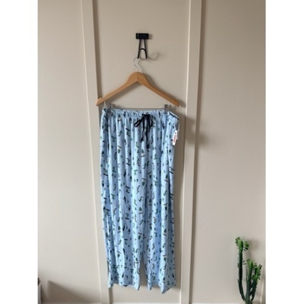 Pillow‎ Talk Womens Ski Snowboard Pajama Pants Blue Winter Print Large NWT